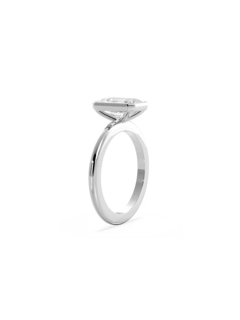 Radiant Signature Bezel Solitaire Ring - View 