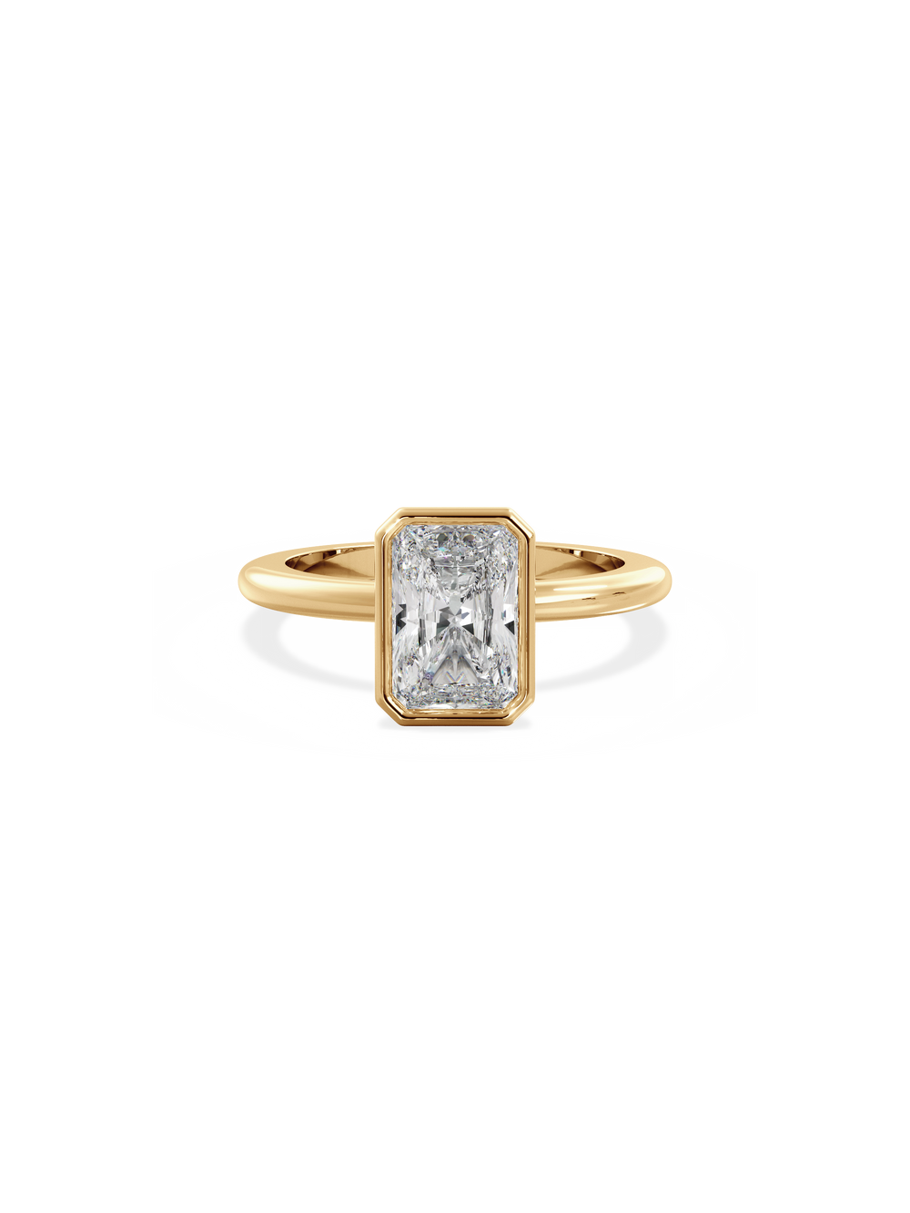 Radiant Signature Bezel Solitaire Ring - View 