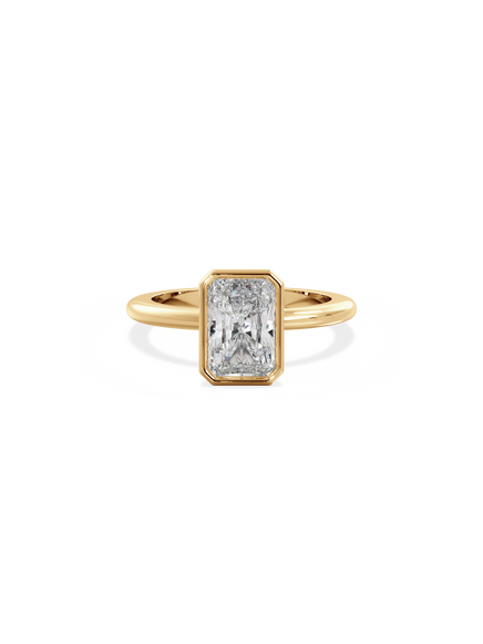 Radiant Signature Bezel Solitaire Ring