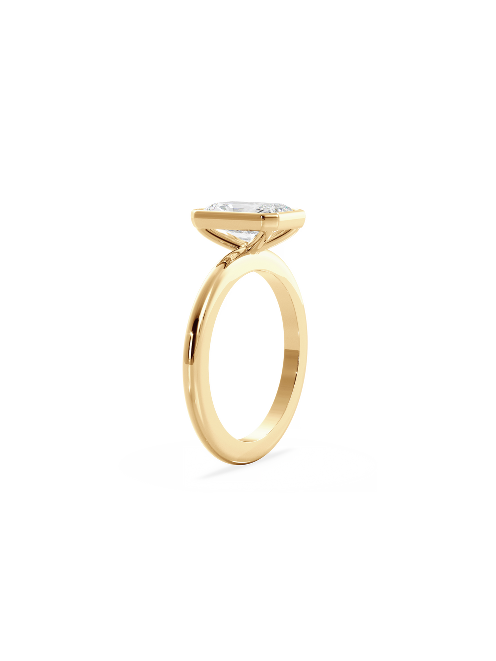 Radiant Signature Bezel Solitaire Ring - View 