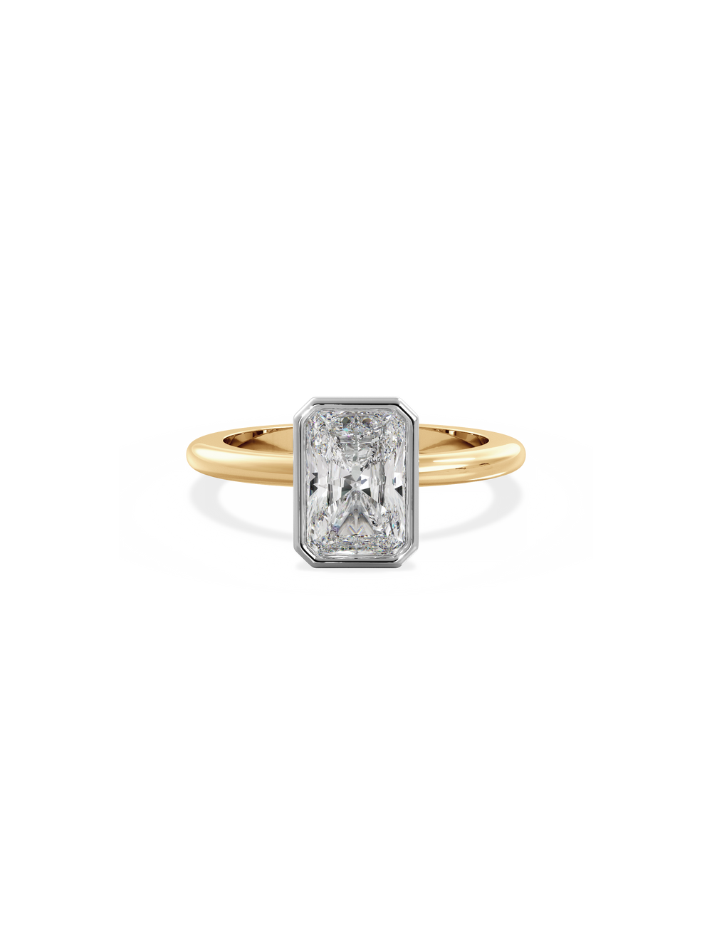 Radiant Signature Bezel Solitaire Ring - View 