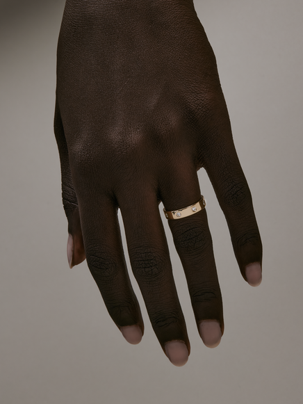 Round Inlay Cuff Ring