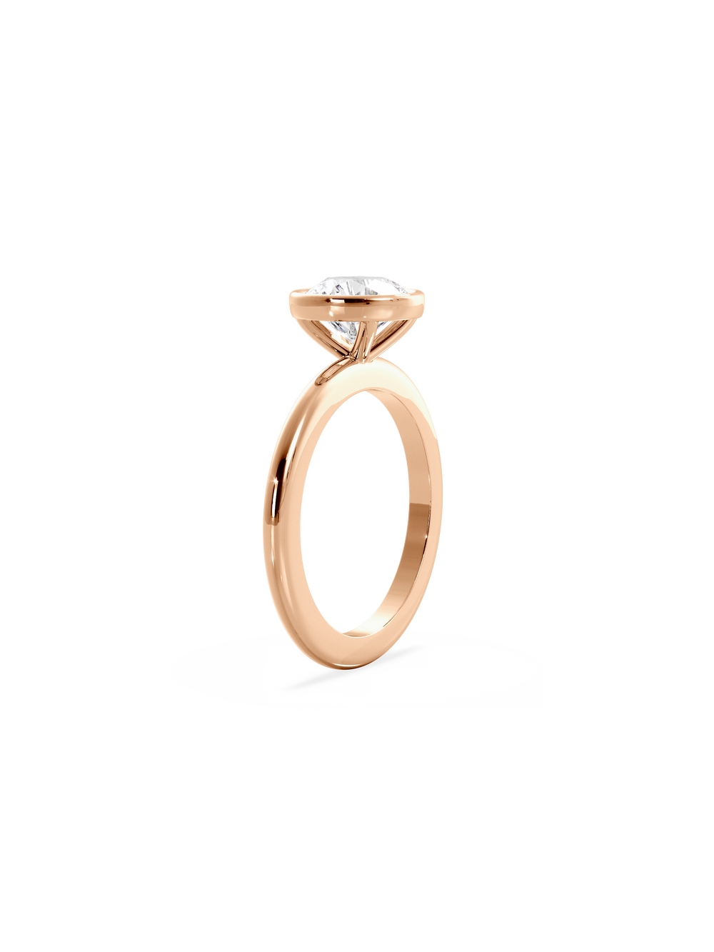 Round Signature Bezel Solitaire Ring - View 