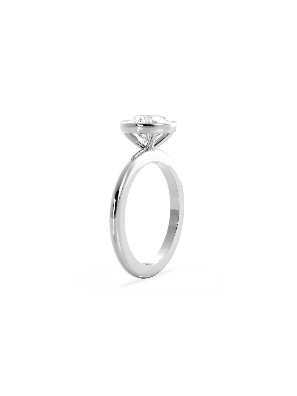 Round Signature Bezel Solitaire Ring - View 
