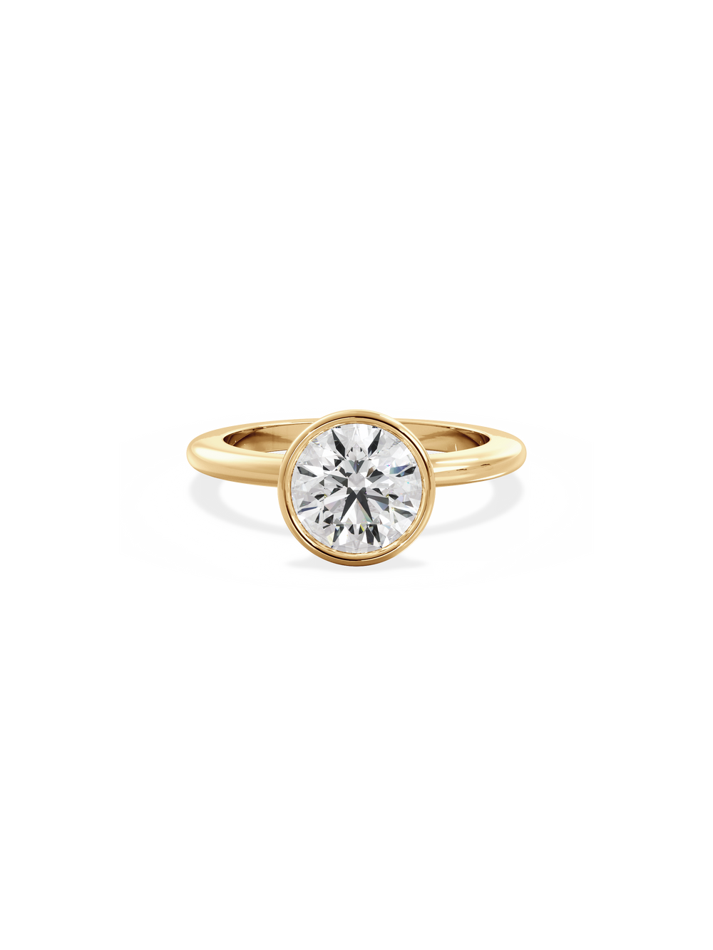 Round Signature Bezel Solitaire Ring - View 