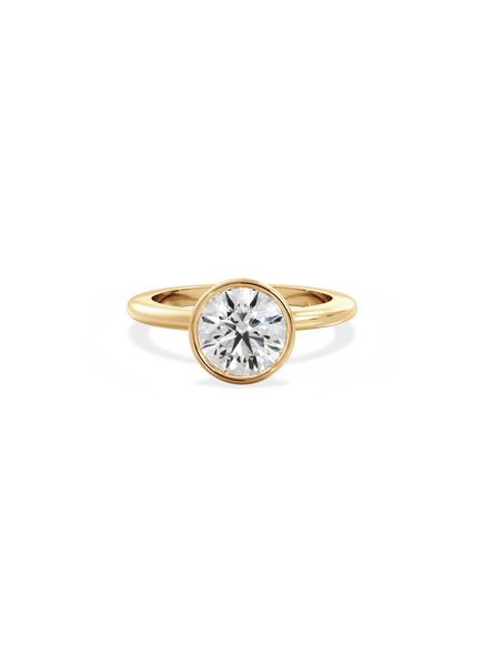 Round Signature Bezel Solitaire Ring