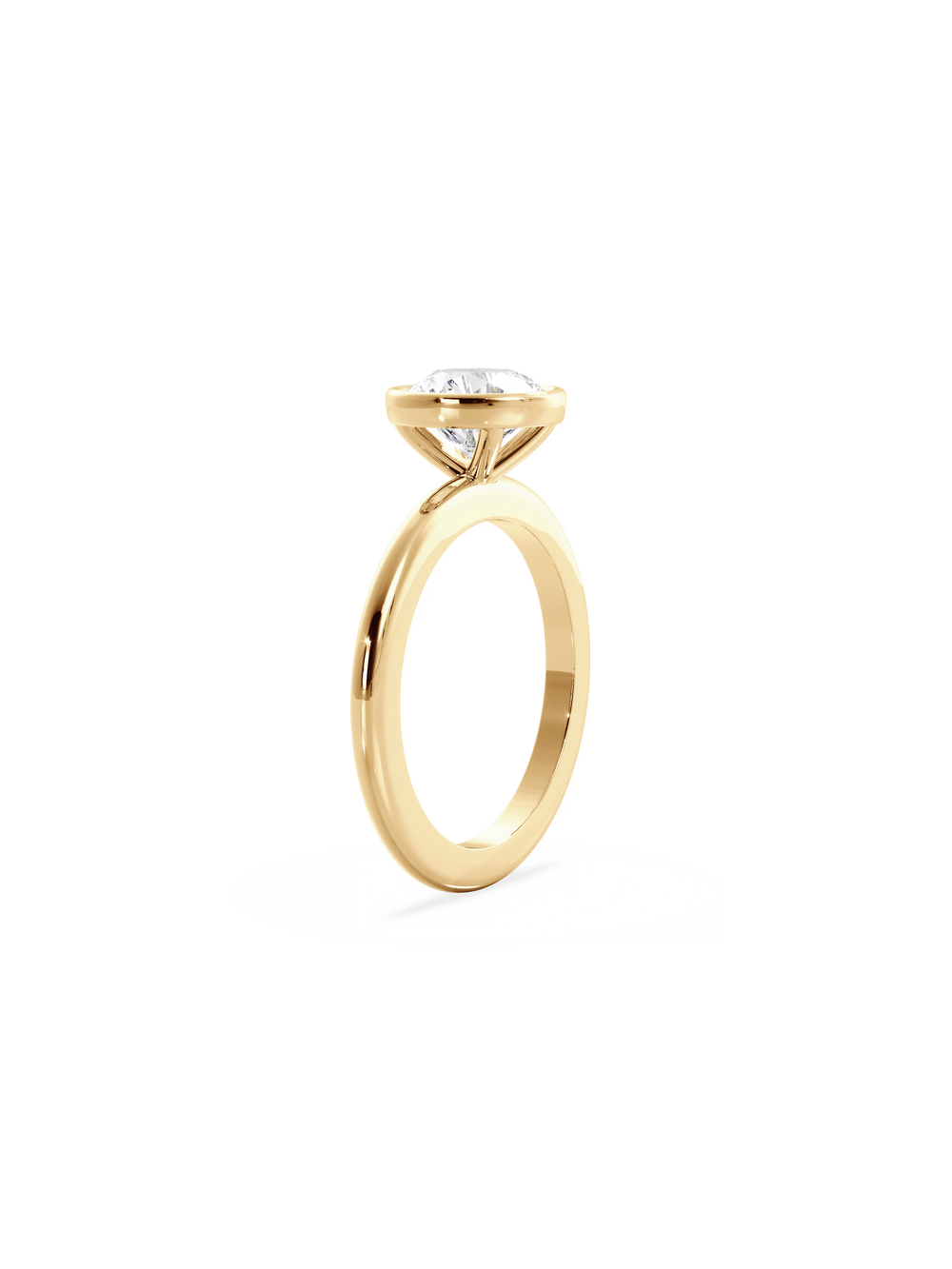 Round Signature Bezel Solitaire Ring - View 