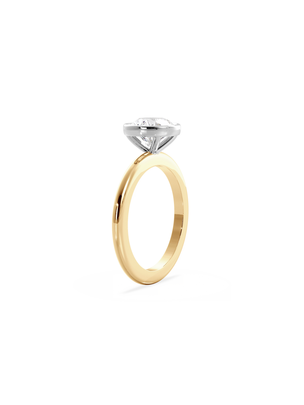 Round Signature Bezel Solitaire Ring - View 
