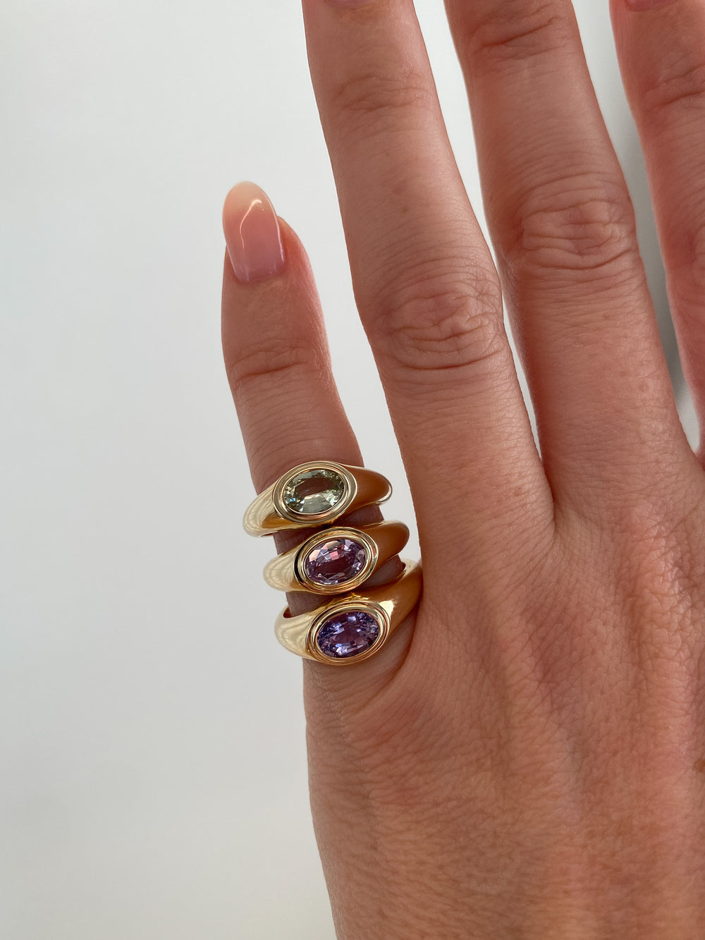 Oval Sorbet Sapphire Signet Ring - View 