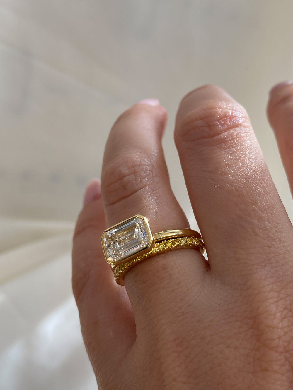 Yellow Diamond Shimmer Ring - View 
