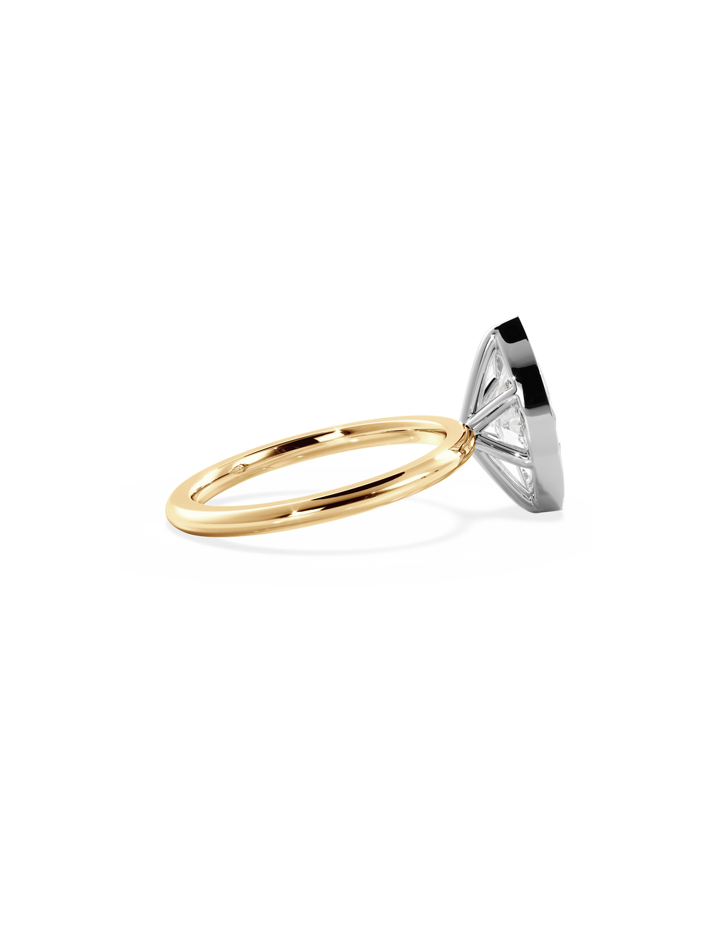 Marquise Signature Bezel Solitaire Ring - View 