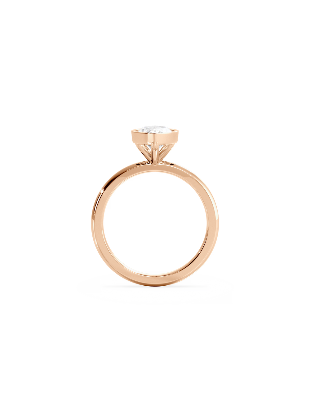 Marquise Signature Bezel Solitaire Ring - View 