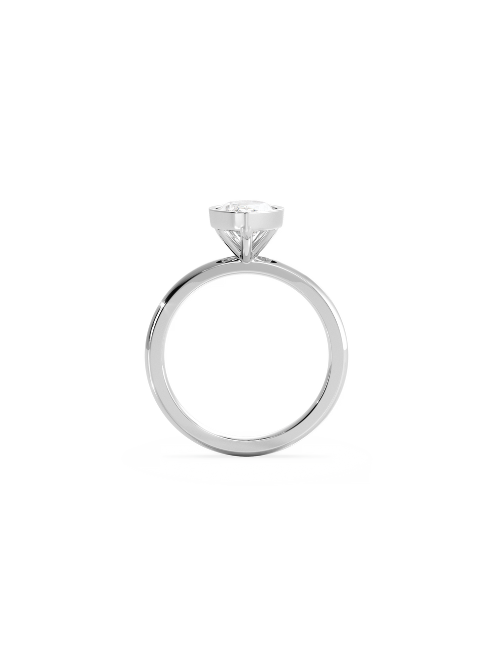 Marquise Signature Bezel Solitaire Ring - View 