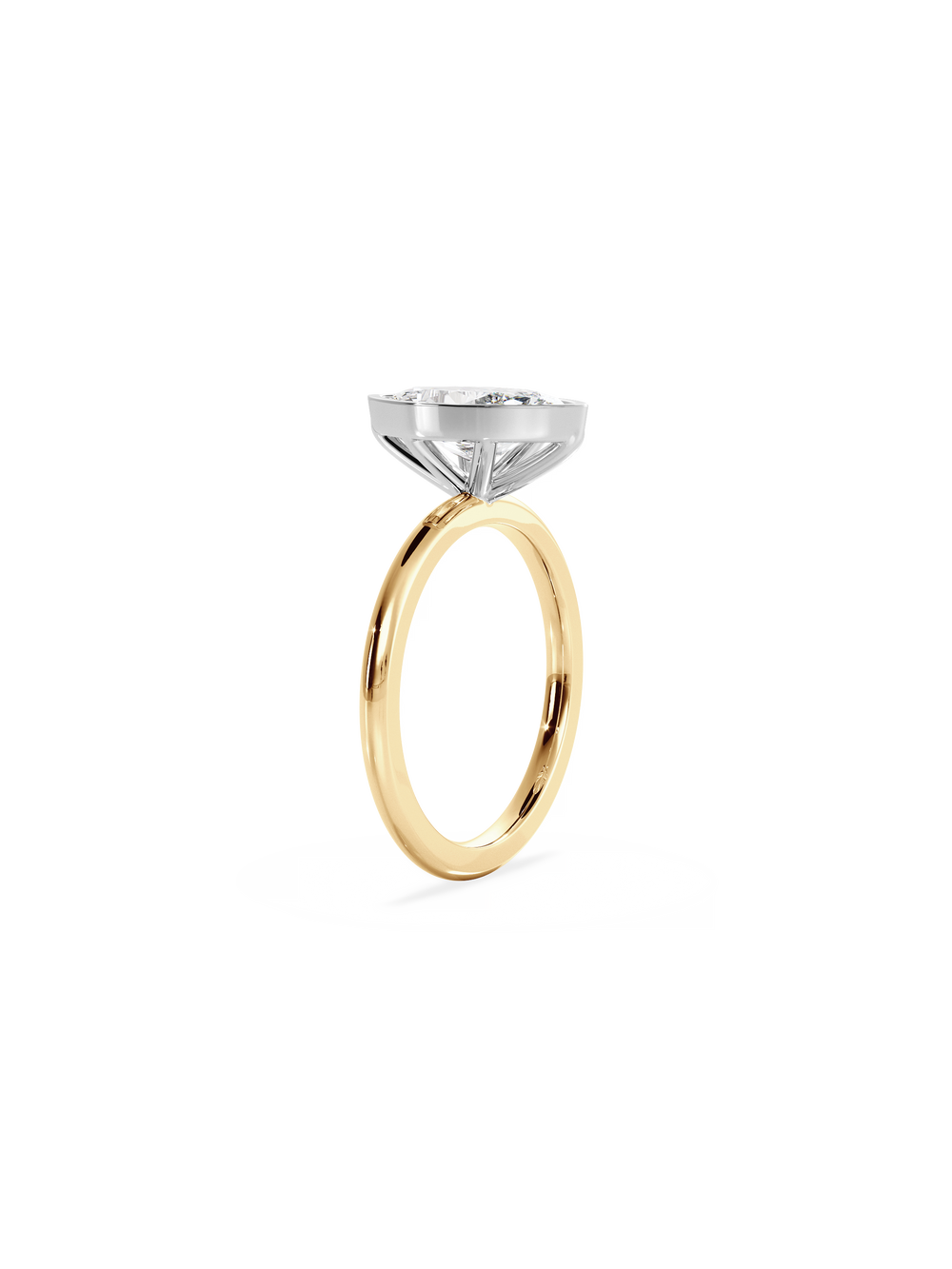 Marquise Signature Bezel Solitaire Ring - View 