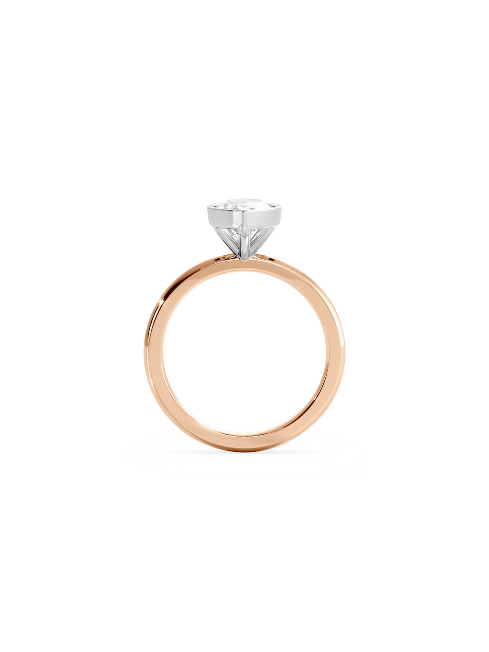 Marquise Signature Bezel Solitaire Ring - View 