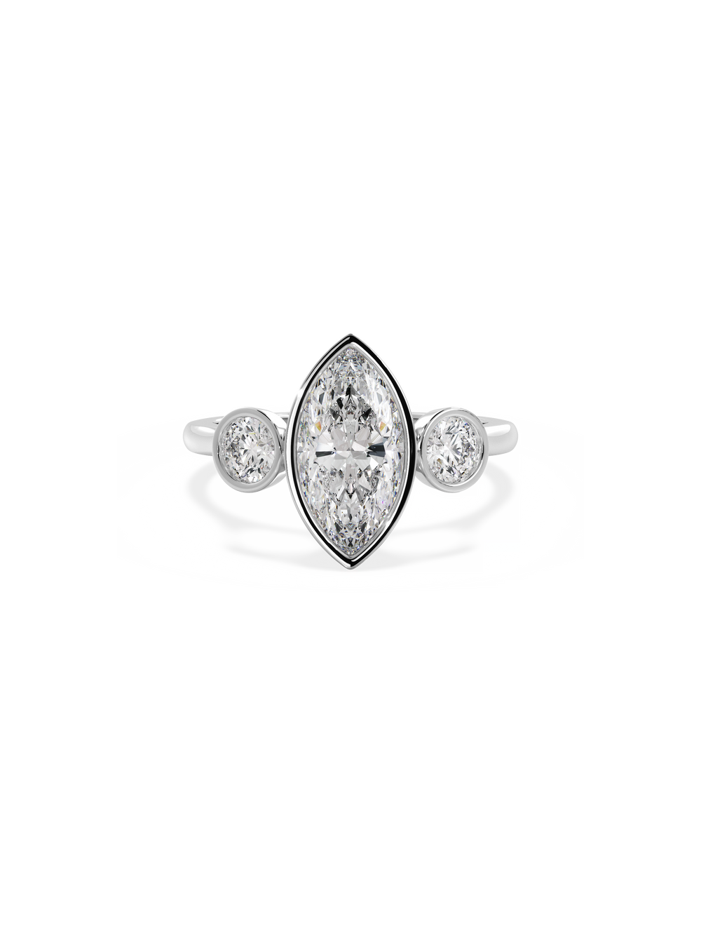 Marquise Bezel Cosmic Trio Ring - View 
