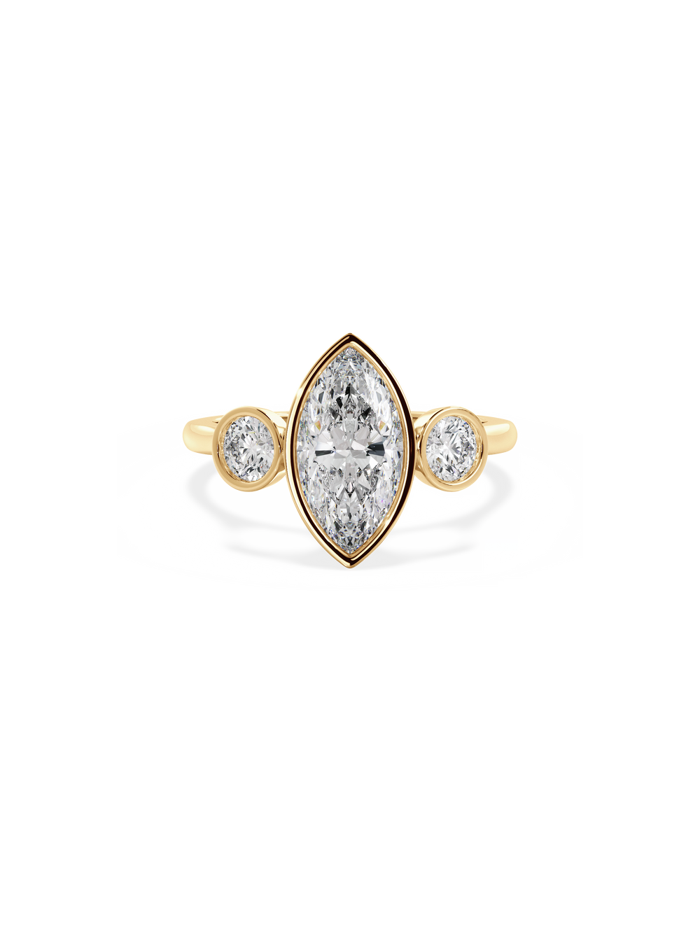 Marquise Bezel Cosmic Trio Ring - View 