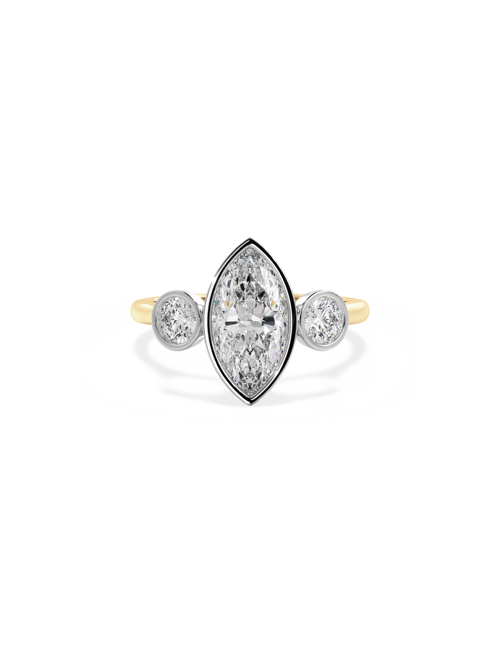 Marquise Bezel Cosmic Trio Ring - View 