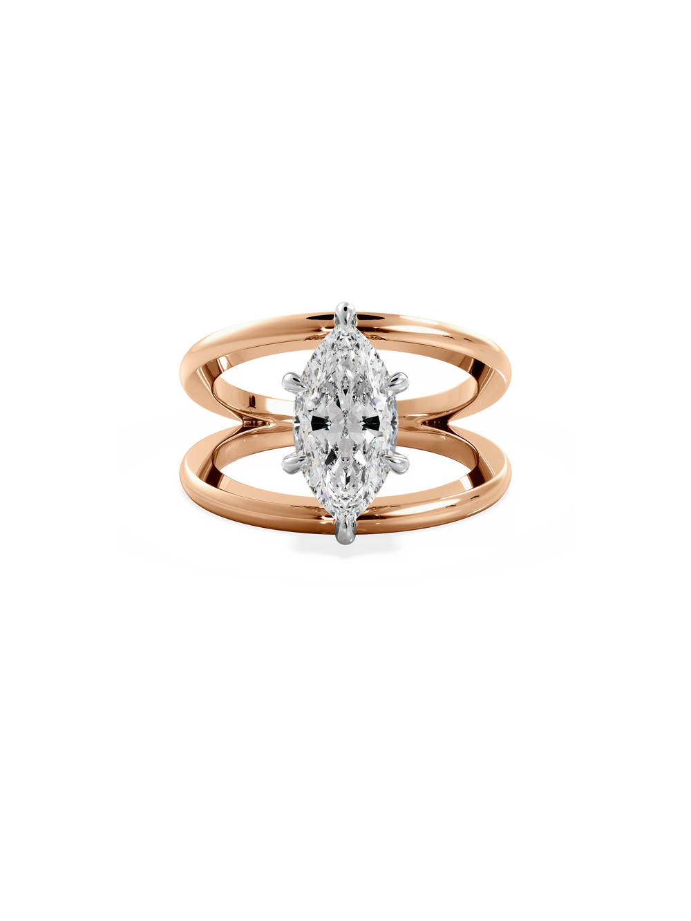 Marquise Signature Double Band Ring - View 