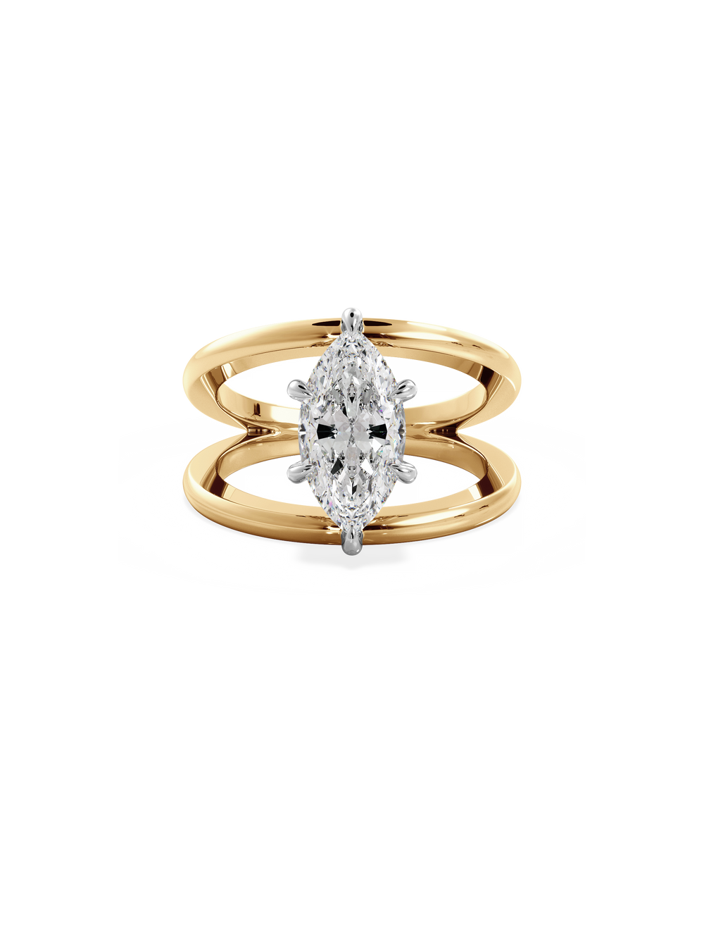 Marquise Signature Double Band Ring - View 