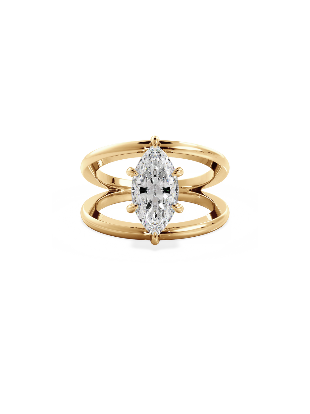 Marquise Signature Double Band Ring - View 