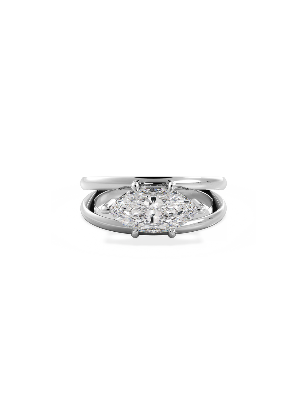 Marquise Signature Double Band Ring - View 