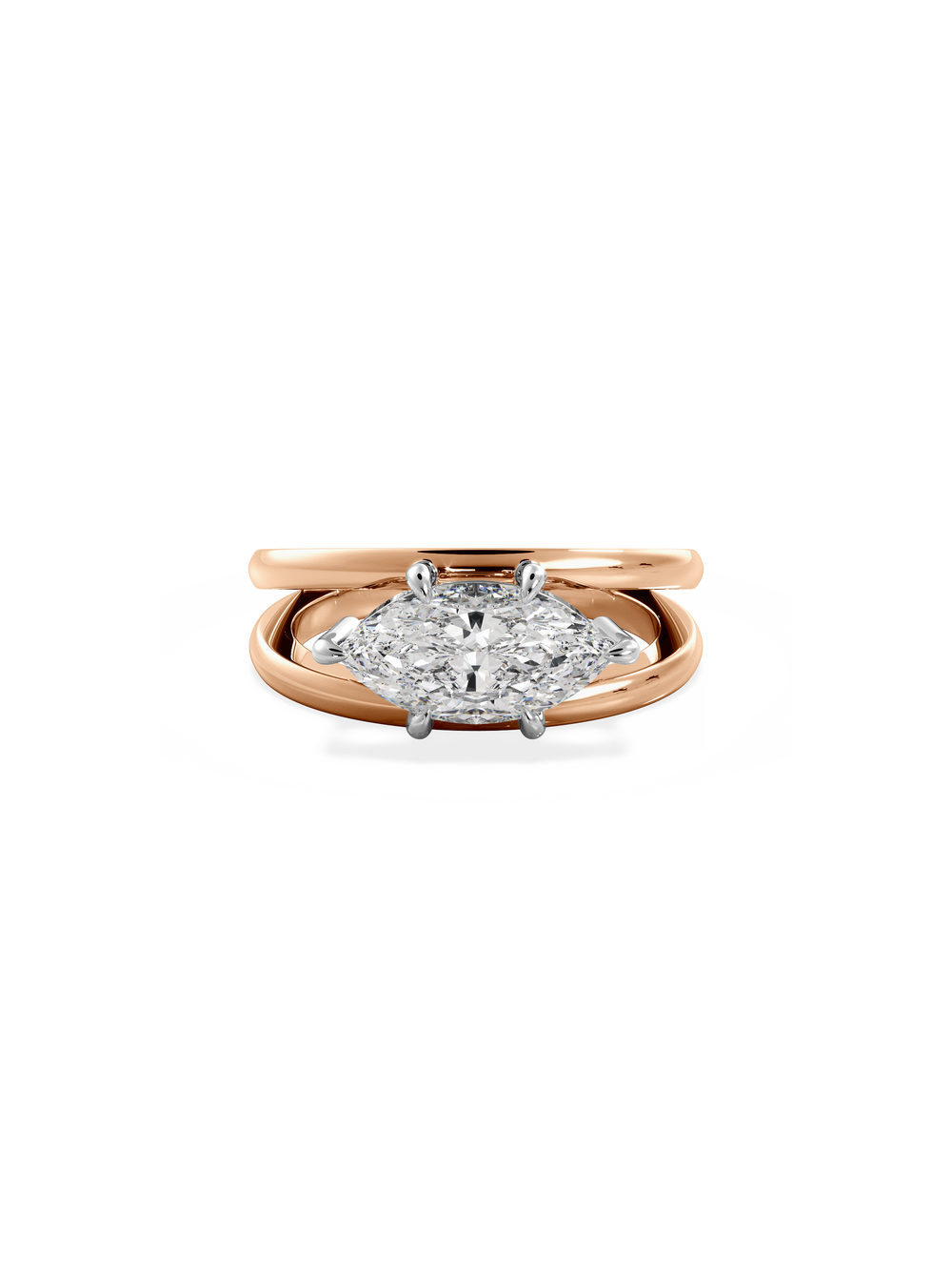 Marquise Signature Double Band Ring - View 