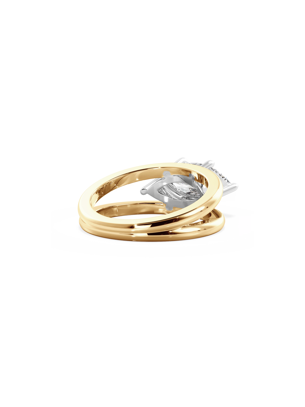 Marquise Signature Double Band Ring - View 