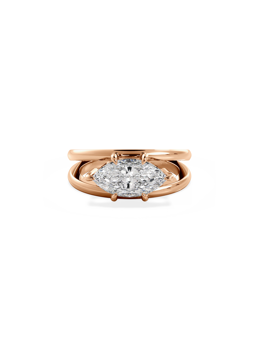 Marquise Signature Double Band Ring - View 