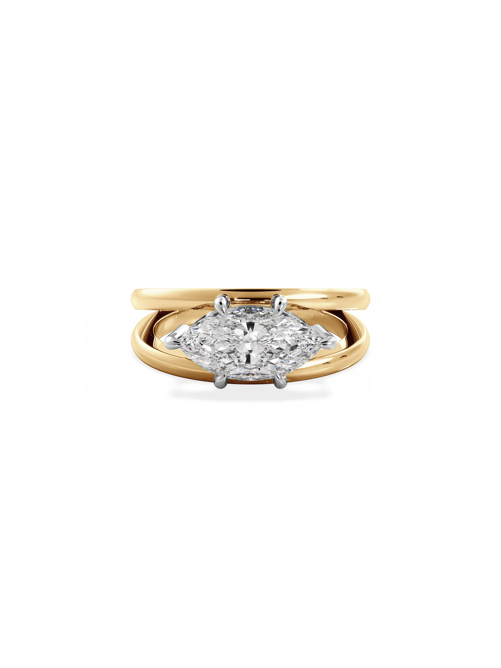 Marquise Signature Double Band Ring - View 