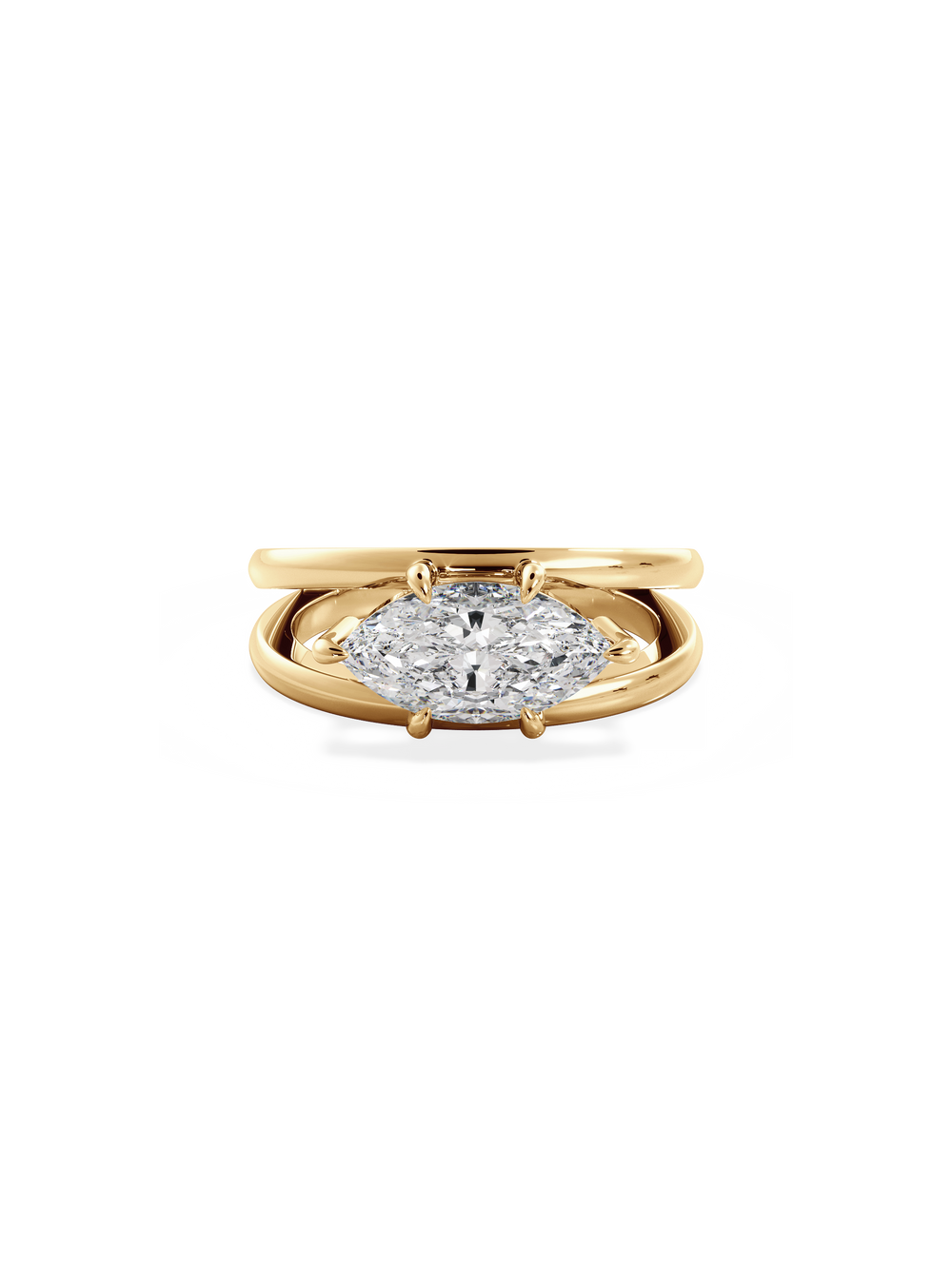 Marquise Signature Double Band Ring - View 