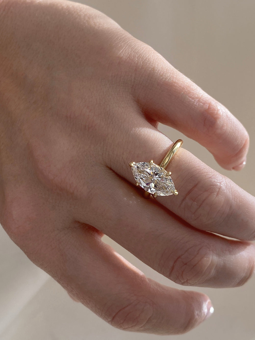 Marquise Ceremonial Solitaire Ring - View 