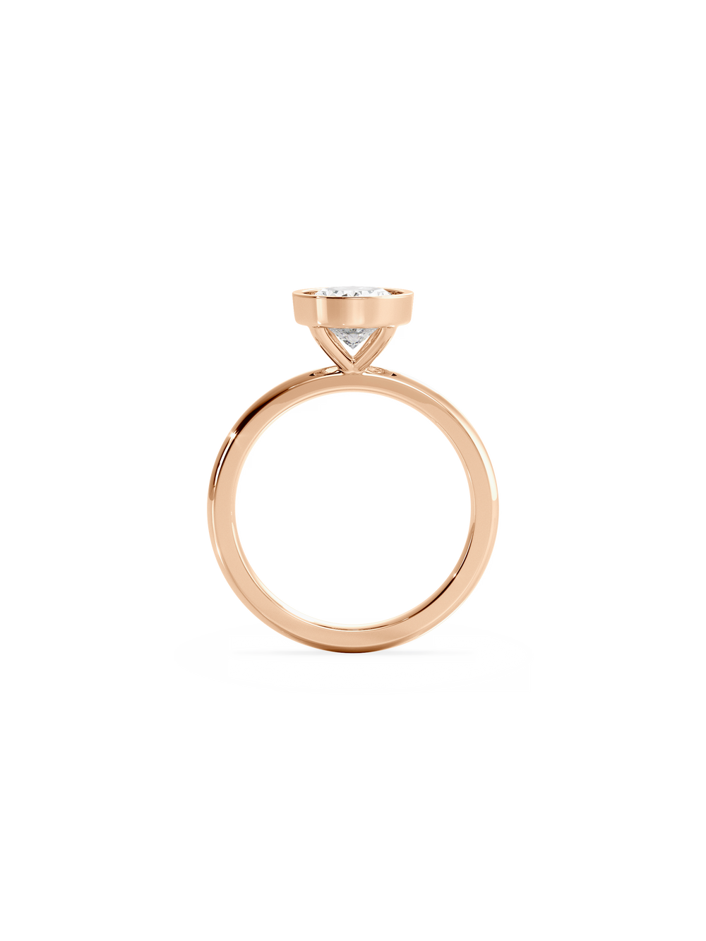 Oval Signature Bezel Solitaire Ring - View 