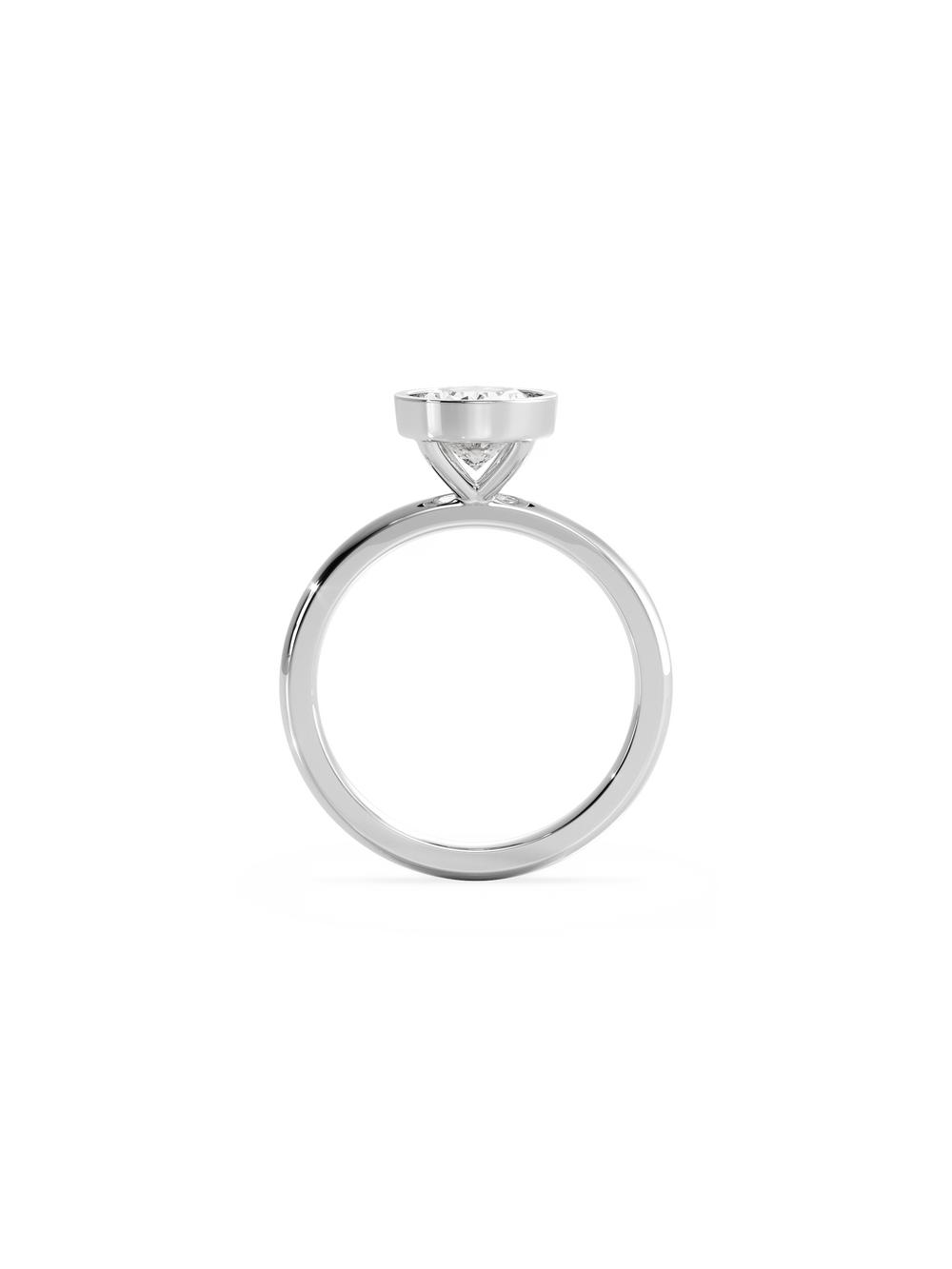Oval Signature Bezel Solitaire Ring - View 