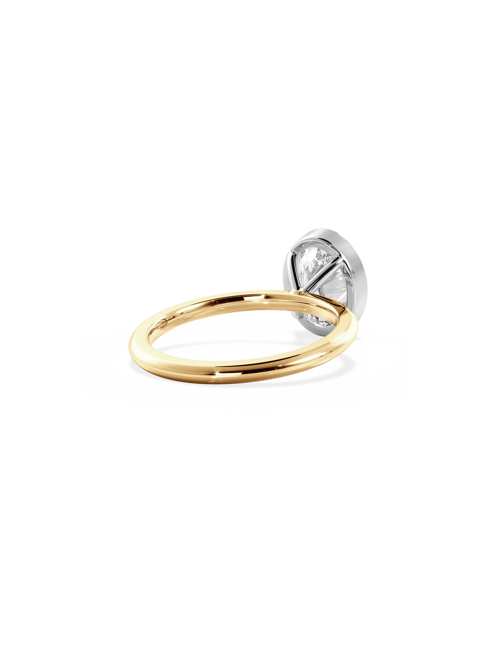 Oval Signature Bezel Solitaire Ring - View 