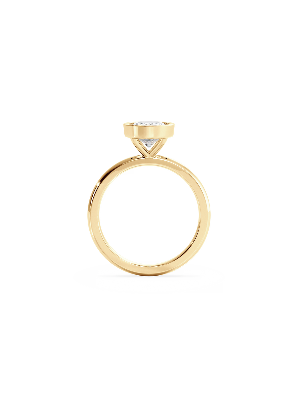 Oval Signature Bezel Solitaire Ring - View 