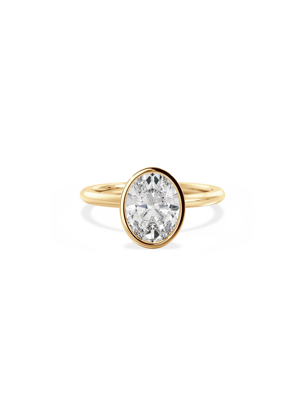 Oval Signature Bezel Solitaire Ring - View 
