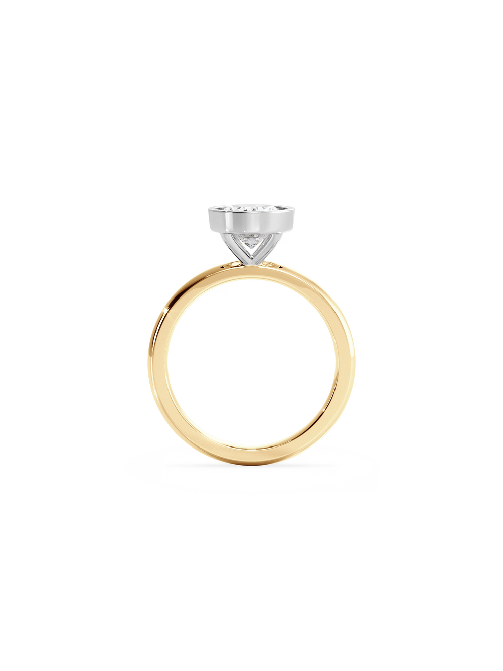 Oval Signature Bezel Solitaire Ring - View 
