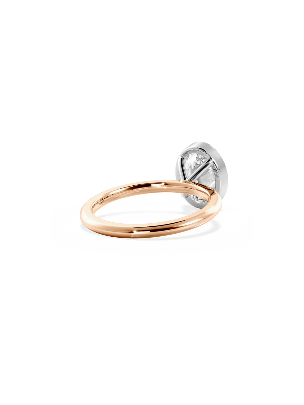Oval Signature Bezel Solitaire Ring - View 