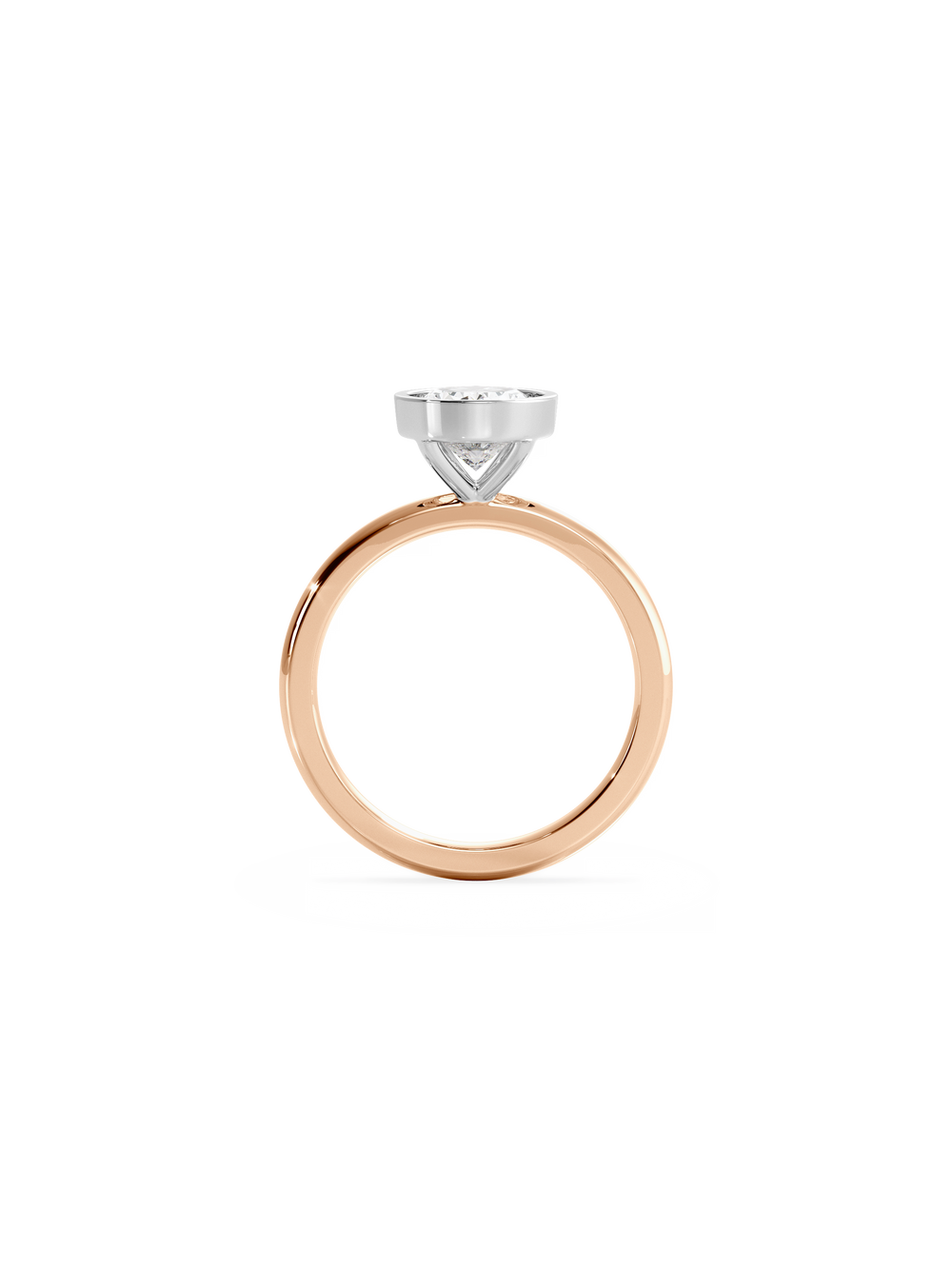 Oval Signature Bezel Solitaire Ring - View 