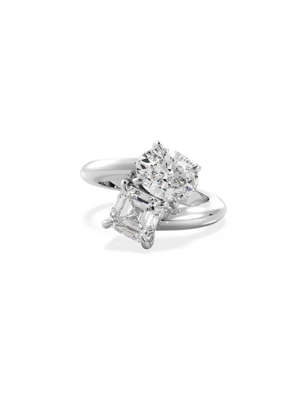 Asscher Jean Toi et Moi Ring