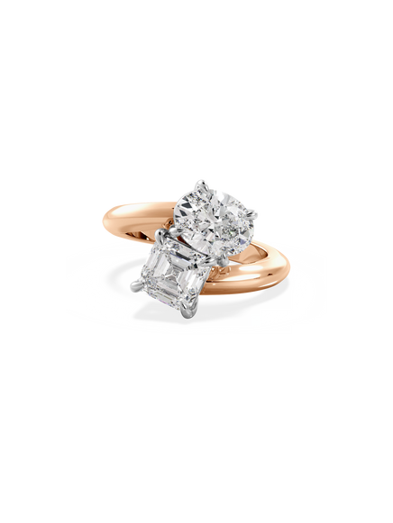 Asscher Jean Toi et Moi Ring