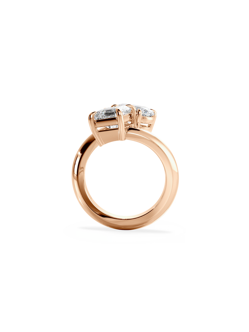 Asscher Jean Toi et Moi Ring