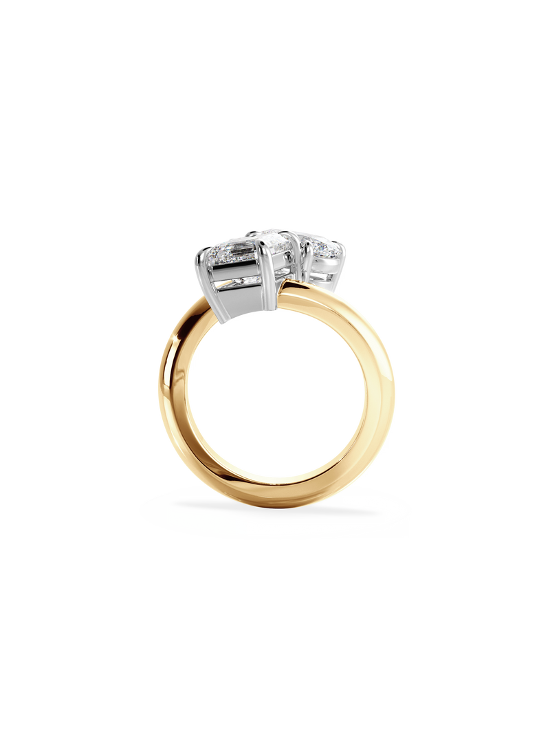 Asscher Jean Toi et Moi Ring