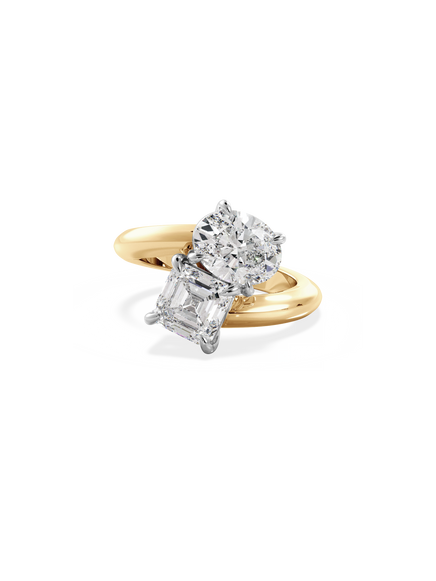 Asscher Jean Toi et Moi Ring