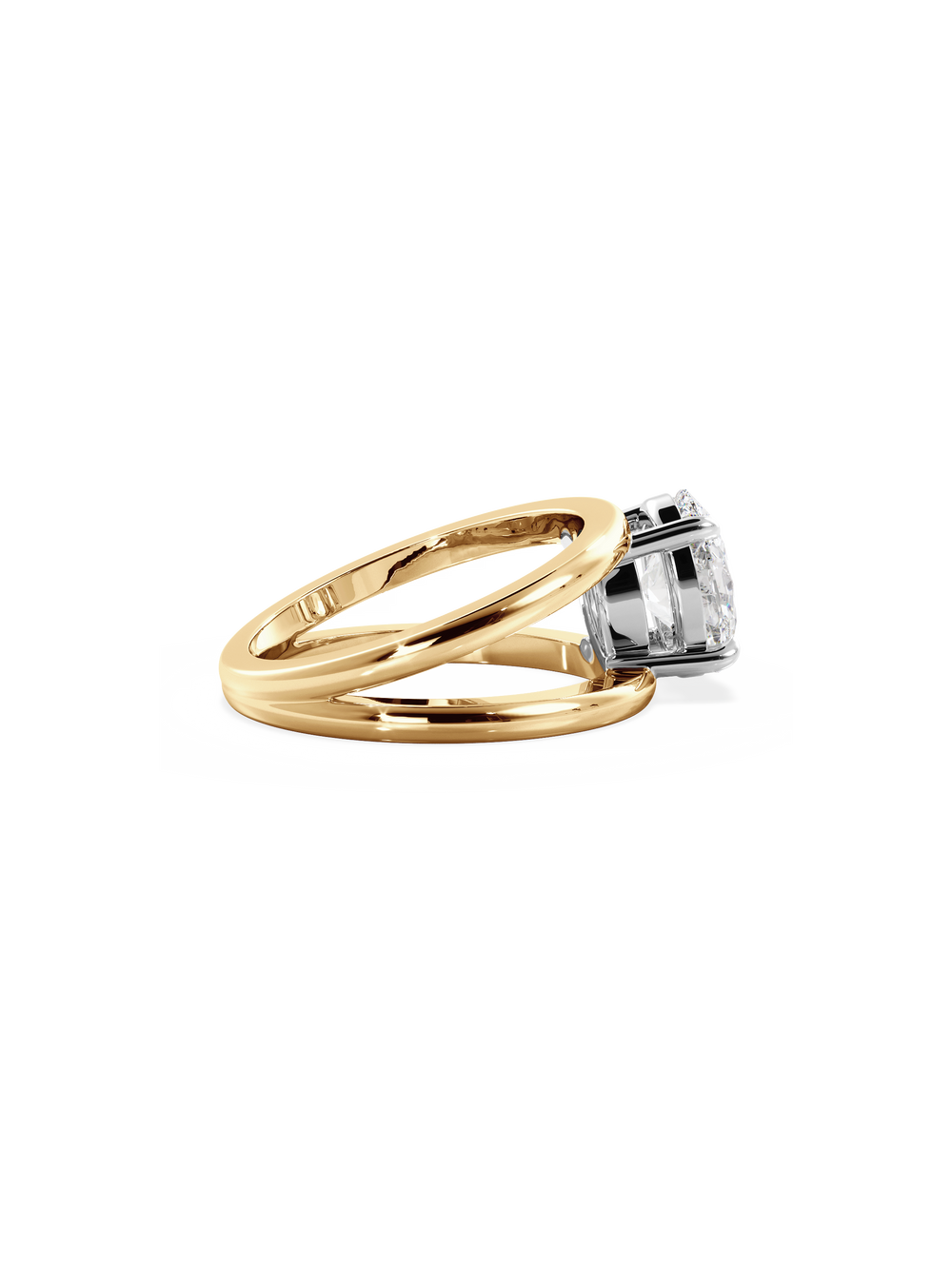 Oval Signature Double Band Ring - View 