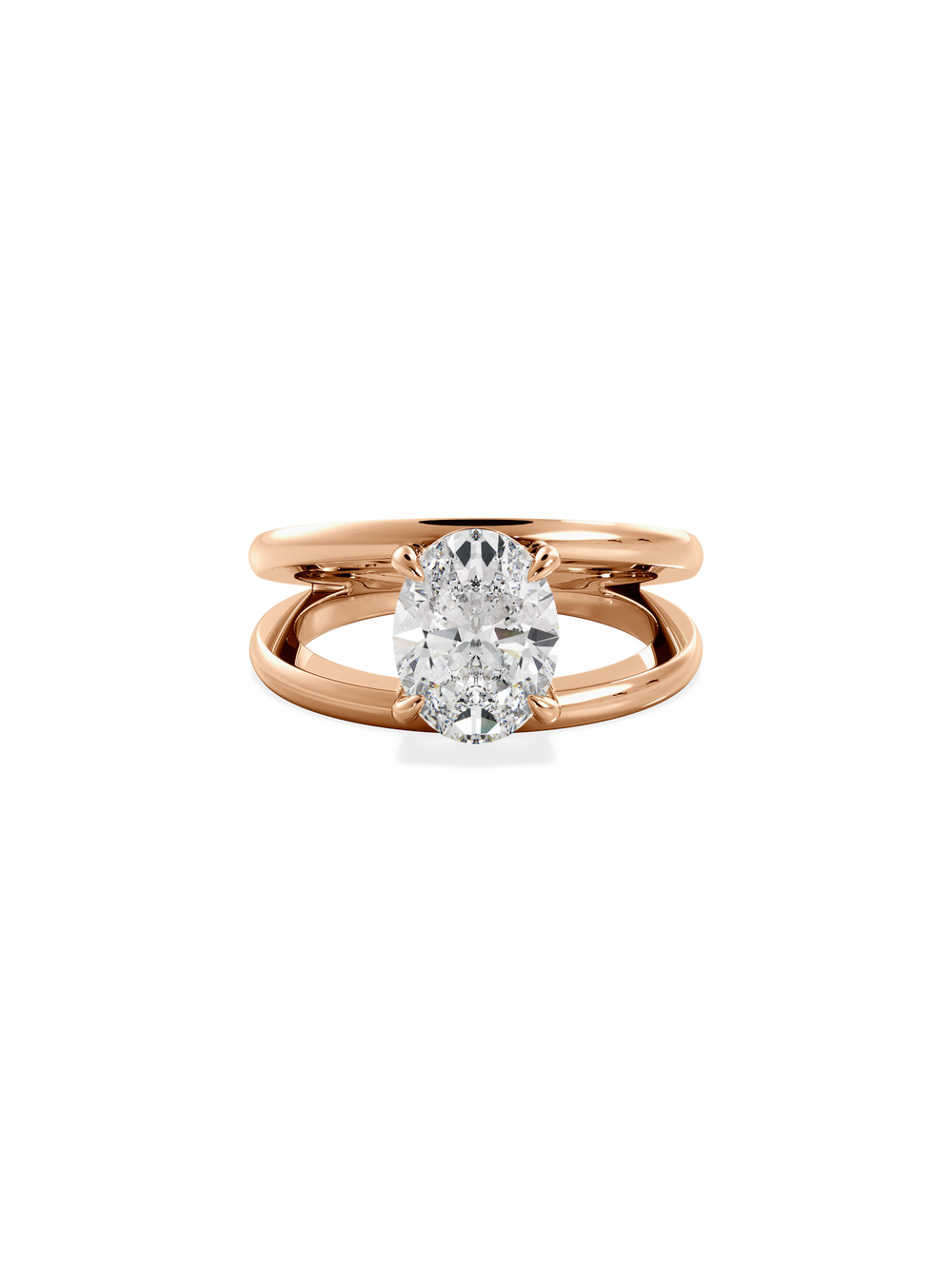Oval Signature Double Band Ring - View 