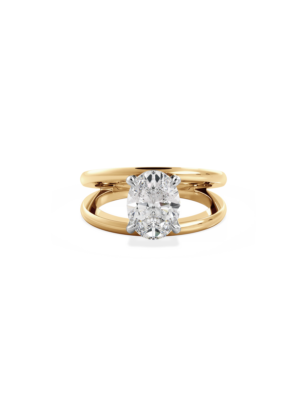 Oval Signature Double Band Ring - View 