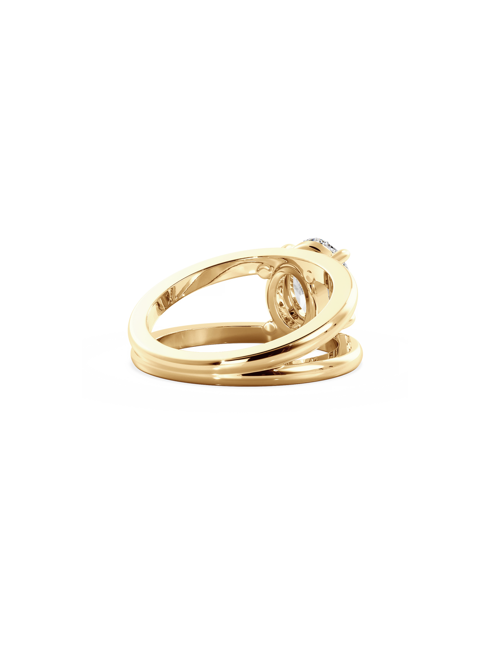 Oval Signature Double Band Ring - View 