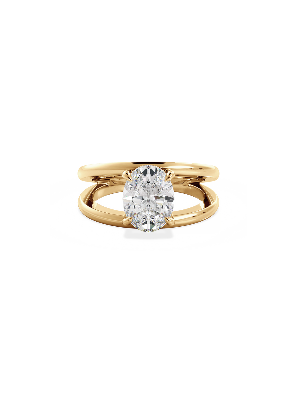Oval Signature Double Band Ring - View 